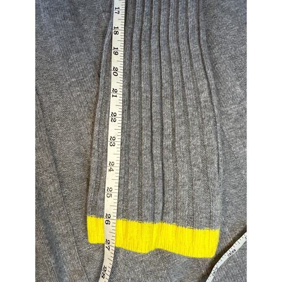 Anthropologie Arsenau Sweater Dress Gray Yellow Ribbed Knit Bell Sleeve Size XS - Picture 6 of 8